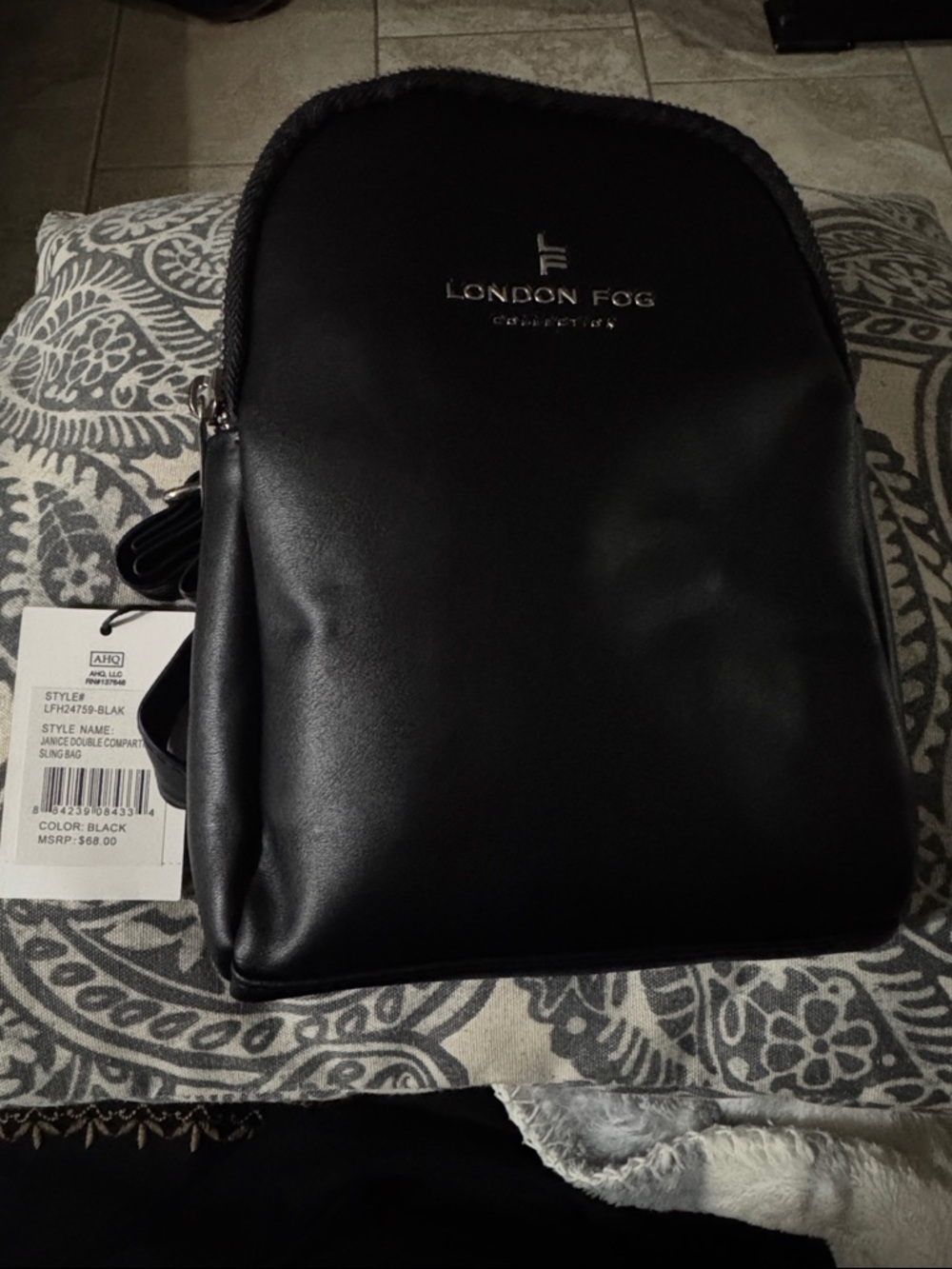 NWT London Fog Janice Double Compartment Sling Bag
